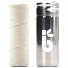 Naturlig silke tandtr?d | Candelilla voks tandtr?d | Naturlig dentaltape | Plastfri tandtr?d | Eco Floss | Dispenser i rustfrit st?l | Zero Waste