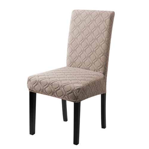 Dikker pluche eetkamerstoelhoes Jacquard-Khaki