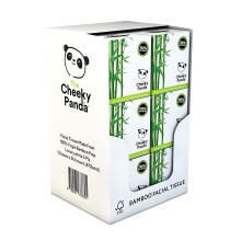 The Cheeky Panda – Bamboo Facial Tissues | Bulk Box of 12 Packs (56 Tissues per Pack, 672 Tissues Total) | Cube Box, 3 Ply, Hypoallergenic,