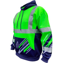 SafetyShirtz Herren SS360 12 Seattle Klasse 3 Typ-R Reflektierender Sicherheits-Kapuzenpullover, Grn Gre S