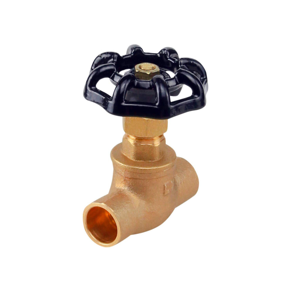 Midline Valve 95343 Short Globe Style Stop Valve Lead-Free 1/2 In. Sweat Connections Brass 804595995341
