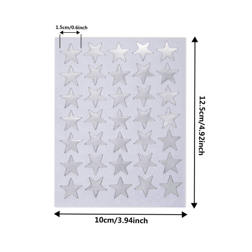 EBOOT Star Stickers 1750 adesivi autoadesivi con stelle (argento) 1