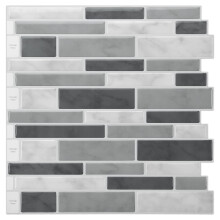 LONGKING Peel & Stick Backsplash Flise til k?kken Gr? Stick on Tile (10 ark)