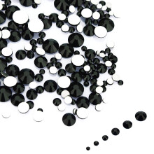 LolliBeads Resin Crystal Pyre Nail Art Sekalaiset Littet Selkt Akryyli Strassikivi Jalokivet Mix Koko 1,5-5 mm Vri Musta (1200 kpl)