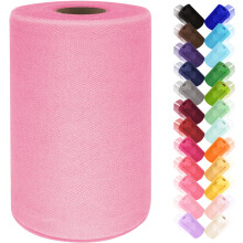 Rosa Tüllstoff Rolle 15 cm x 100 Yards (300 ft) Tüllband für DIY Tutu, Geschenkverpackung, Hochzeit, Baby Shower