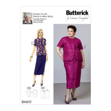 McCall's Patterns BUT 6605 CASUAL Butterick B6605 XS-XL/12-20 Sewing Pattern Ladies Jacket Style Short Sleeve Blouse & Wrap Skirt