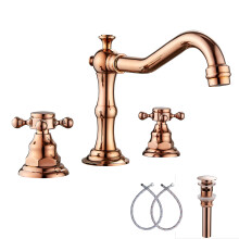 GGStudy 8-16 pouces Deux poignes 3 trous Robinet de lavabo de salle de bains largement rpandu Robinet mitigeur de lavabo en cuivre Robinet de v