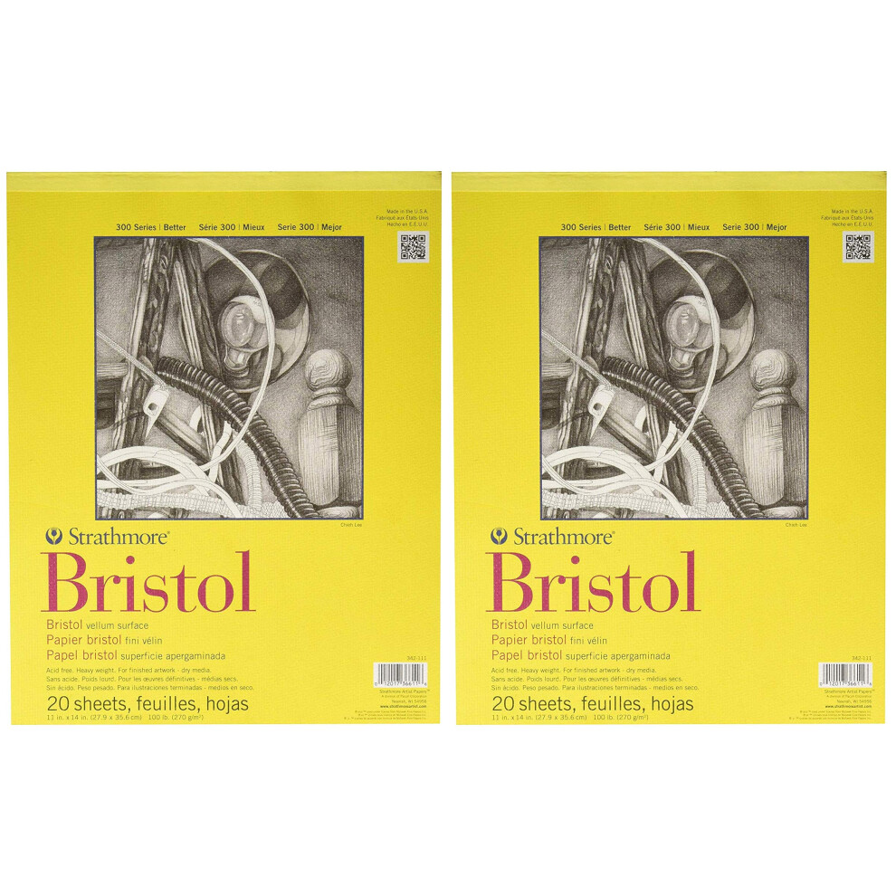 Strathmore Bristol Vellum Paper Pad 11"X14"-20 Sheets
