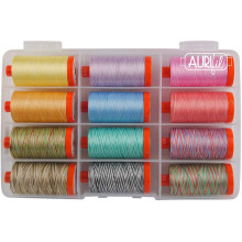 Collezione Variegata Kit Filo Aurifil di Christa Watson 12 Bobine Grandi 50 Peso CW50VC12 Assortiti