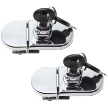 LC LICTOP No Drill Showcase Lock for 0.2-0.3 inch Glass Key Different - Door to Door Mounting 2 Sets Chrome Oval 3.35 x 1.49 Inch Zinc Alloy Glass