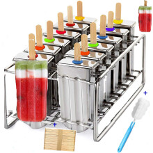 Stampo pizety a 12 cavit?, stampo per ghiaccioli in acciaio inox, stampi per ghiaccioli in metallo, senza bpa, per gelato, ghiaccioli, ghiaccioli