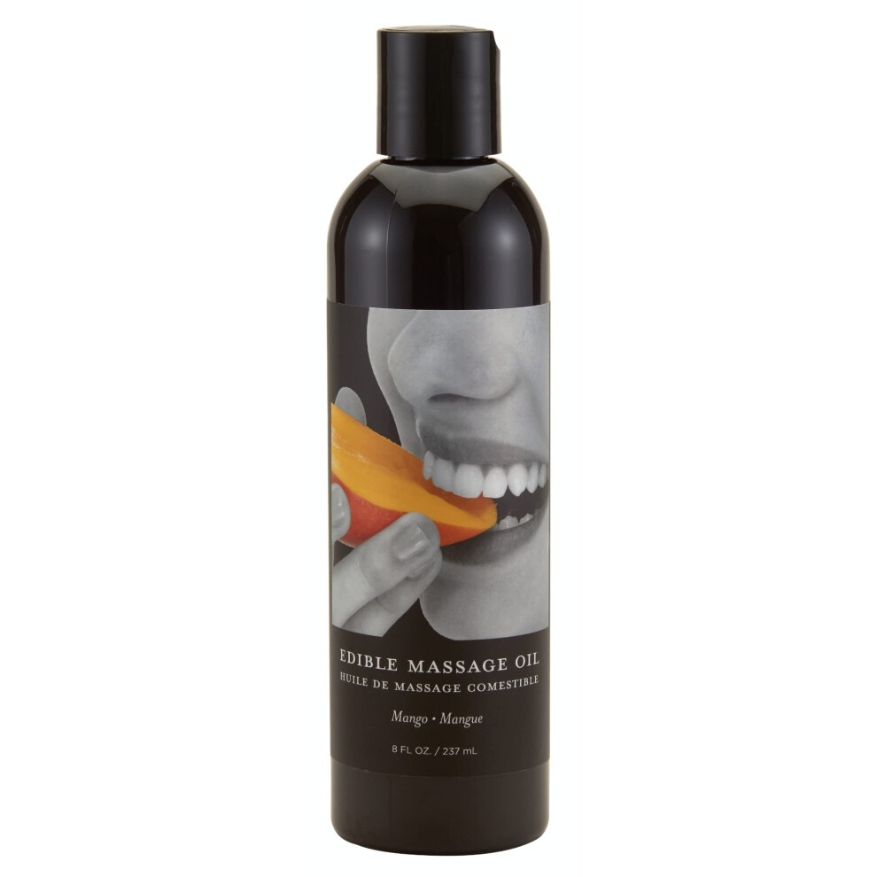 Earthly Body Edible Massage Oil Mango - 8 Fl. Oz. - Hemp Seed Almond Grapeseed Apricot & Vitamin E Oil - Vegan & Cruelty Free