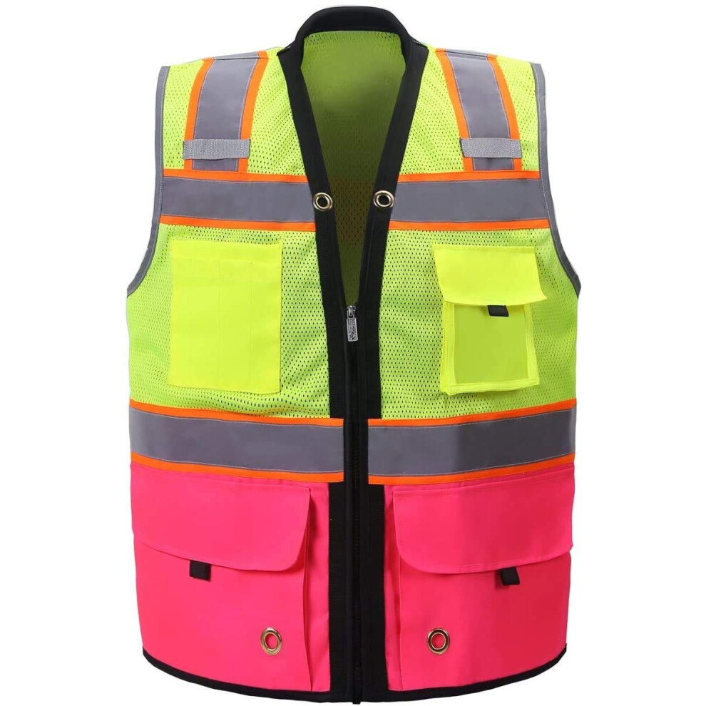 Shine Bright Safety Vest For Women - High Visibility With Reflective Straps And Pockets - Soft Durable And Breathable - Ansi Class 2 (Size Medium 094969028304