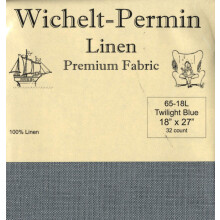 Wichelt-Permin Premium linnen stof voor kruissteek Twilight Blue Kleur 32ct 18"" x 27""""