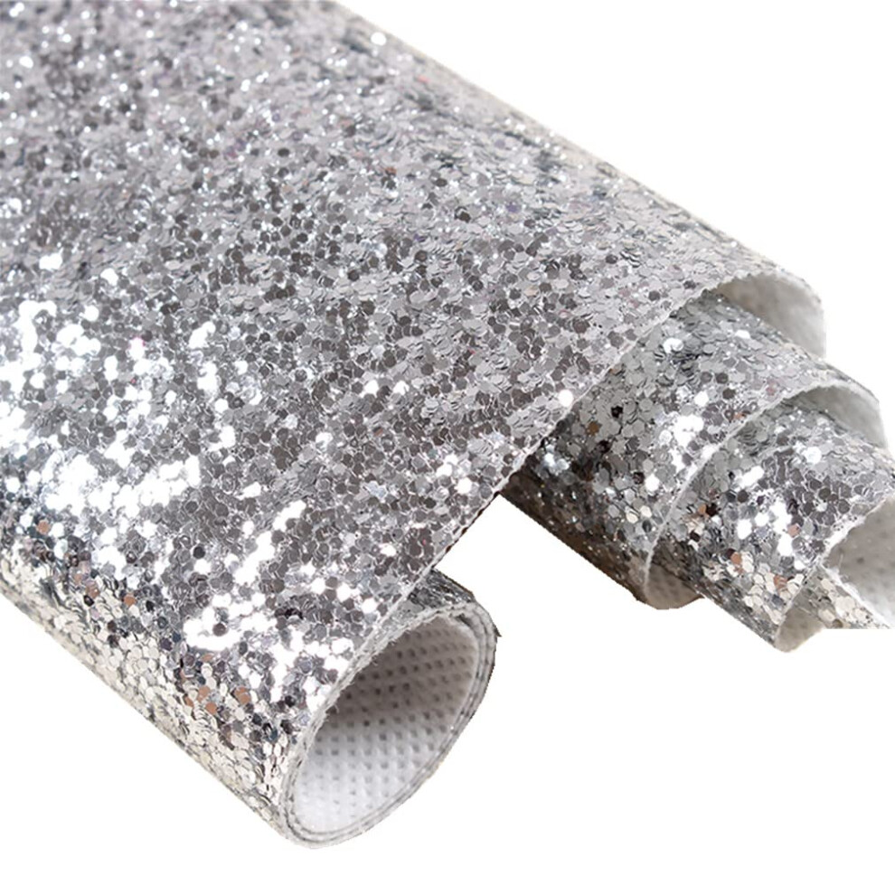 Dhhouse Silver Chunky Glitter Wallpaper Peel And Stick Removable Wallpaper Decorative Contact Paper 17.3'' By 195'' 714035929013