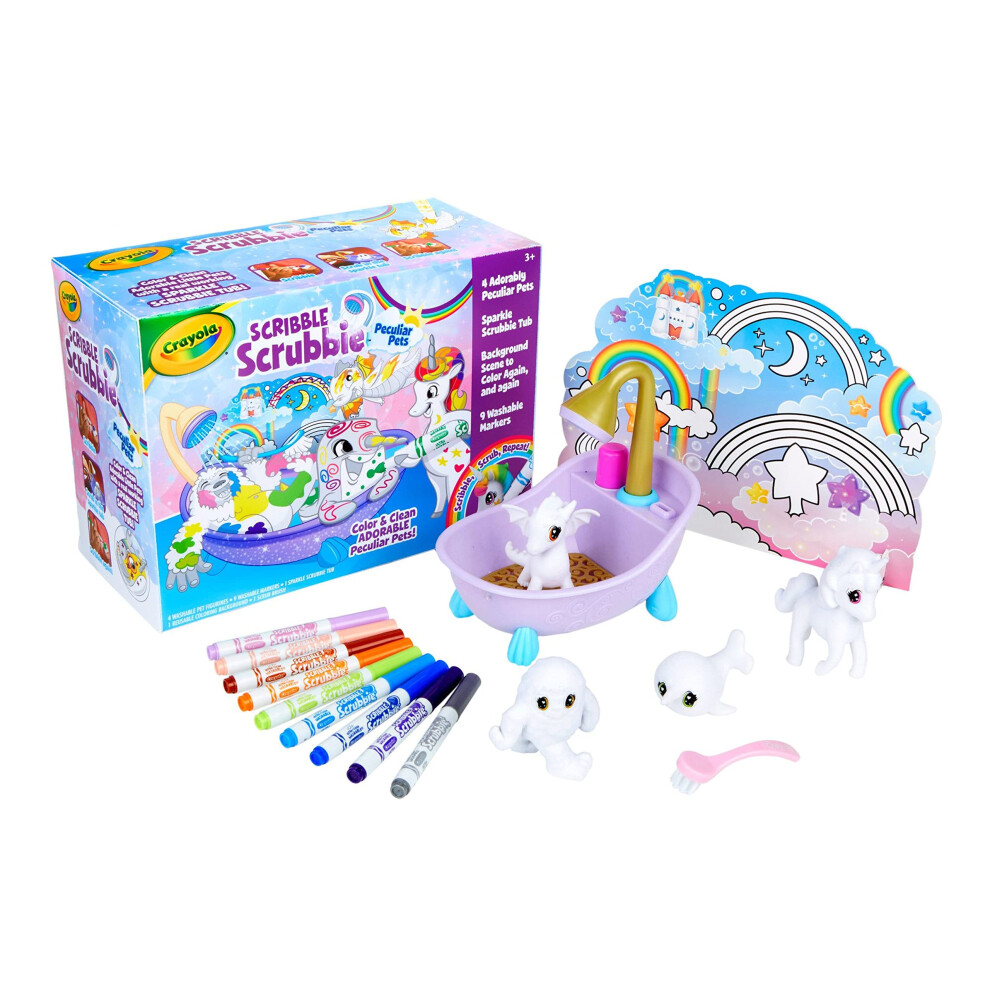 Crayola Scribble Scrubbie Peculiar Pets, Washable Pet Grooming Toy For Kids, Arts & Crafts, For Girls & Boys, Ages 3, 4, 5