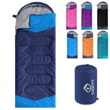 oaskys Saco de Dormir para Acampar - Clima clido y Fresco para 3 Estaciones - Verano Primavera Otoo Ligero Impermeable para Adultos y nios - E