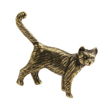 Gedetailleerde koperen kitten beeldje Vintage antieke katten