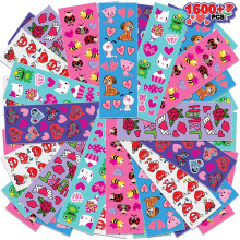 ArtCreativity Valentijns Stickers voor Kinderen, 100 Bladen met Meer dan 1.600 Stickers