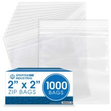 Spartan Industrial - 2 X 2 (1000 stuks) 2 Mil Doorzichtige, hersluitbare plastic polyzakken met ritssluiting en hersluitbare ritssluiting