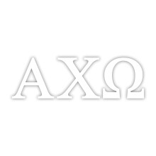 Pro-Graphx Alpha Chi Omega Sorority greca adesivo adesivo alto 2,5 pollici bianco