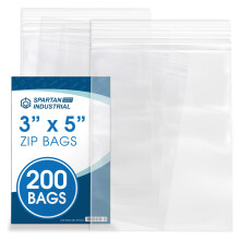 Spartan Industrial - 3 X 5 (200 stuks) 2 Mil Doorzichtige, hersluitbare plastic polyzakken met ritssluiting en hersluitbare ritssluiting
