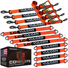 VULCAN Kit completo di ancoraggio cinghie per asse - Serie PRO - Include (4) cinghie per asse da 22 pollici (4) cinghie per asse da 36 pollici e