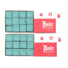 Prodotto negli USA - 2 scatole di gesso maestro - 24 pezzi per stecche da biliardo e punte per bastoncini da biliardo (verde abete rosso)