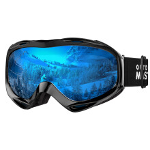 OutdoorMaster OTG Skibrille berbrille, Ski-/Snowboardbrille fr Mnner, Frauen und Jugendliche 100 % UV-Schutz (schwarzer Rahmen + VLT 15,6