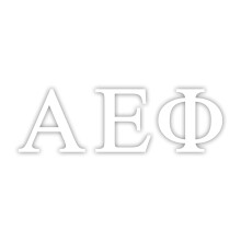 Pro-Graphx Alpha Epsilon Phi grg szvetsgi matrica matrica 2,5 hvelyk magas, fehr