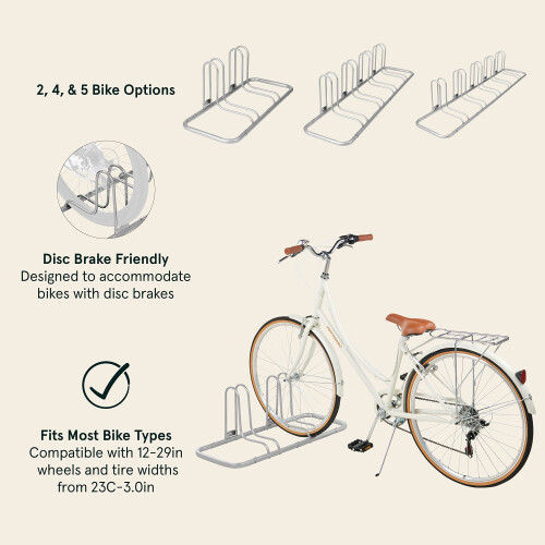 Suporte de Chão para 2 Bicicletas Retrospec Stash Rack, Cinza 1