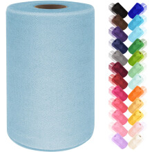 Tyllikangasrulla 6 tuumaa x 100 jaardia (300 jalkaa) Sininen tyllinauhaverkkoverkko tee-se-itse Tutu-hame Lahjapaketointi Ht Baby Shower Syntympi