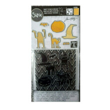 Sizzix Tim Holtz 2019 Stempels, Stans, en Textuurvervaging, Trick or Treat #2