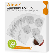 Aieve 120ks hlinkov flie Tesnc vko pro opakovane pouiteln kapsle Nespresso Vertuo Kompatibiln s znovu plnitelnou kapsl Nespresso