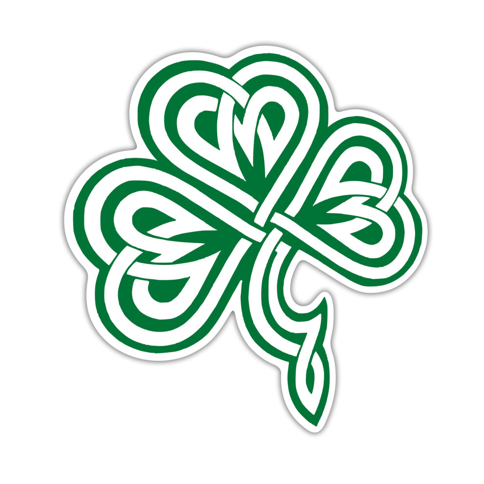 Celtic Knot Clover Shamrock Vinyl Decal Sticker - Irish Pride Car Truck Suv Laptop Tumbler Window Wall - 5.5 X 5 Inches- Kcd2124 Green 680201687370