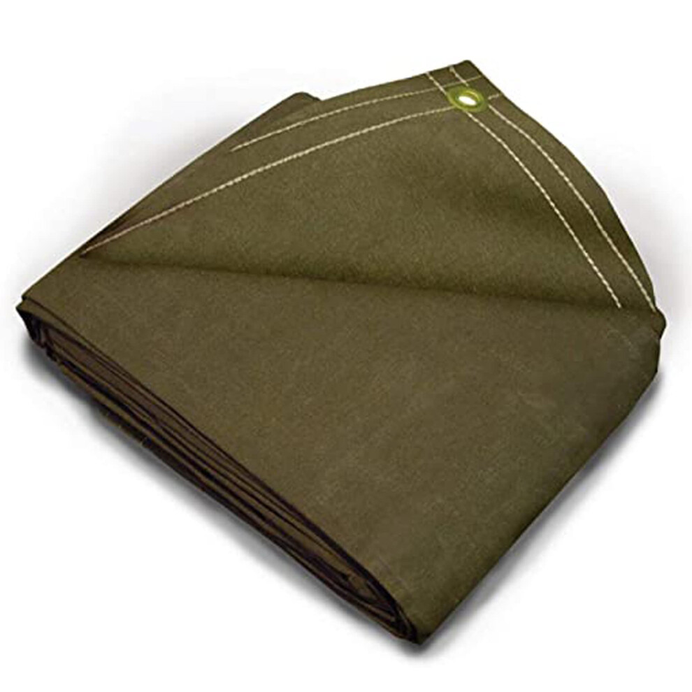 Tarps Now 6X8 Ft Heavy Duty Canvas Tarp | 20 Mil Commercial Grade Tear Resistant Reinforced Edges Brass Grommets | Ideal For Construction Truckin 689107377897