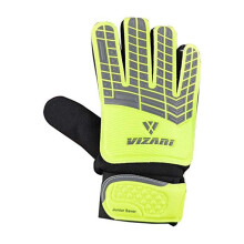 (4, Yellow/Grey/Black) Guanti da portiere Vizari Junior – Guanti da calcio per bambini con impugnatura e protezione per le dita
