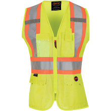 Gilet di sicurezza Pioneer da donna con tasche - Nastro riflettente ad alta visibilit? - Per l'edilizia - Giallo/Verde