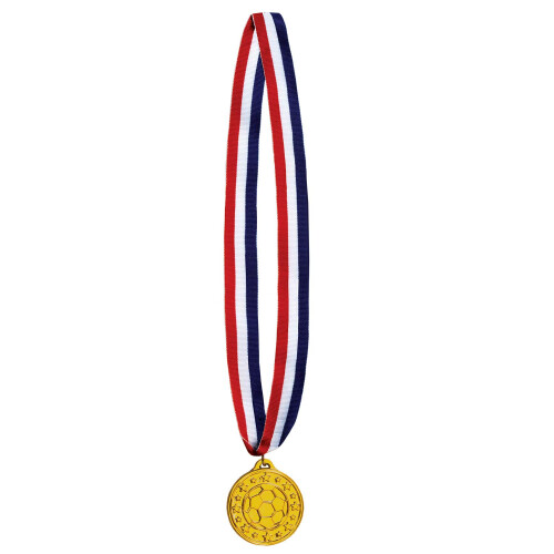 Beistel guldfodboldmedalje med b?nd - 1 stk.