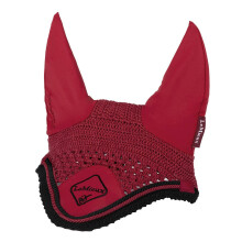 LeMieux Classic Ear Bonnet with Soft Lycra Ears - Close Knit Crochet - Comfortable Fit Equestrian Mask - Sport Horse Wear Fly Protection - Chilli - L
