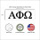 Samolepka Pro-Graphx Alpha Phi Omega Greek Sorority Sticker 2,5 palce vysok cern 2