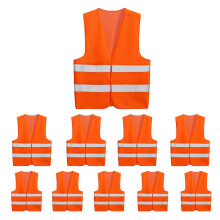10 Pack Mount Marter skerhetsvst reflekterande lparvst fr mn och kvinnor 360 super ljus Hg synlighet & Lngdistans Orange skerhetsvst re