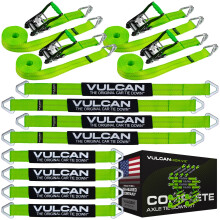 Vulcan Kit complet d'arrimage d'essieu Haute visibilit Comprend 4 sangles d'essieu de 55,9 cm et 91,4 cm, 4 sangles cliquet crochet en J