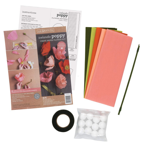 Crepe Paper Flower Kit -Poppies 1