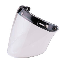 VCOROS Universelles 3-Snap-Klappvisier fr Retro-Motorradhelm mit offenem Gesicht (klar)