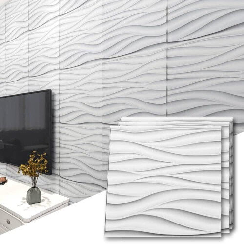 Art3d Decorative PVC 3D Wall Panels  32 Square Feet  Wave 1