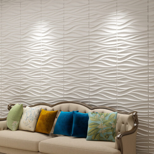 Art3d Decorative PVC 3D Wall Panels  32 Square Feet  Wave 1 2