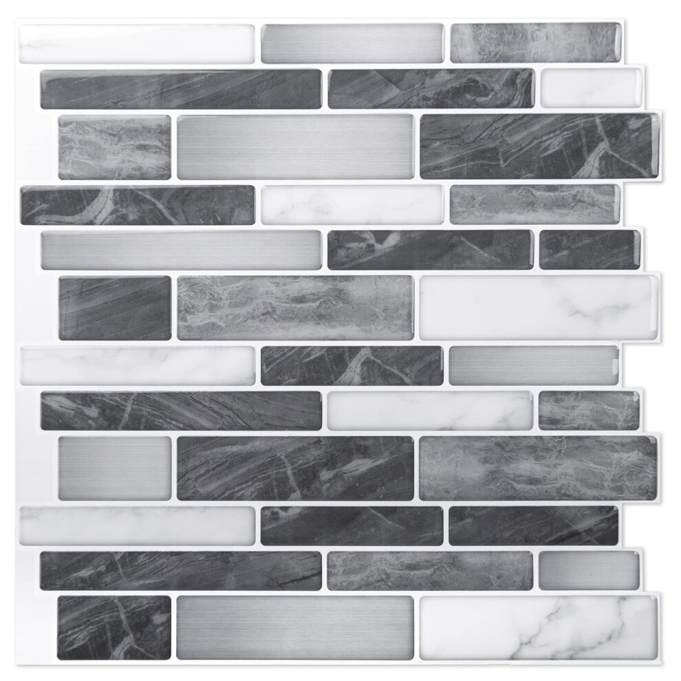 Art3d 10-Sheet Self-Adhesive Tile Backsplash For Kitchen Vinyl Decorative Marble Tiles 30 * 30Cm 6975129500714