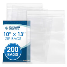 Spartan Industrial - 10 X 13 (200 stuks) 2 Mil Doorzichtige hersluitbare plastic polyzakken met ritssluiting en hersluitbare ritssluiting