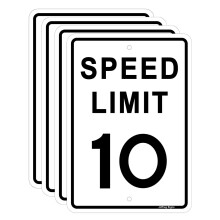 Joffreg sebessgkorltozs 10 MPH tbla 17 x 12 hvelykes fnyvisszavero alumnium 4 csomag